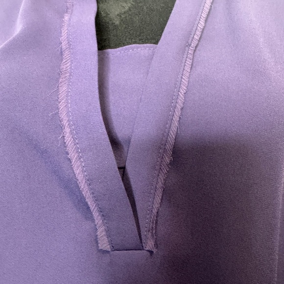 Simply Vera Vera Wang Roll Tab Sleeve Popover Blouse Plum - Picture 9 of 10